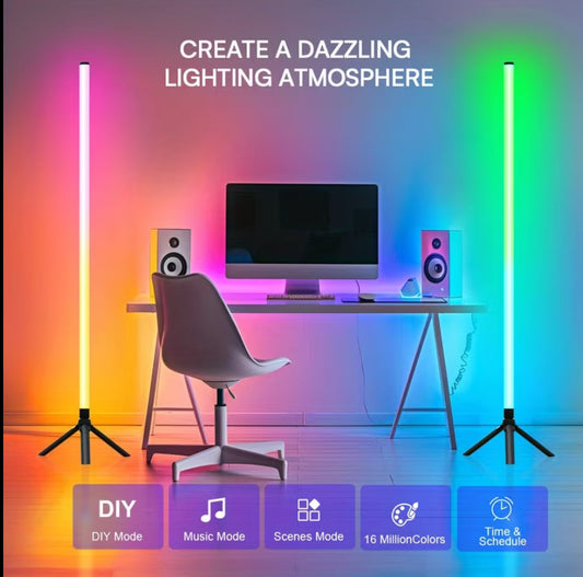 2Pack RGB LED Light Floor Lamp